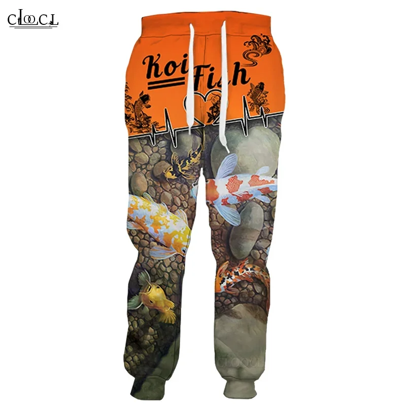 HX Newest Popular Animal Koi 3D Print Trousers Men Women Popular Streetwear Trousers Harajuku Casual Pant Drop Shipping