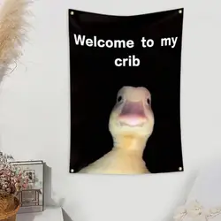90*150cm Wall Flag Welcome To My Crib Flag Wall Hanging Banner Funny Flags Man Cave Wall Dorm Party For Room Home Decoration