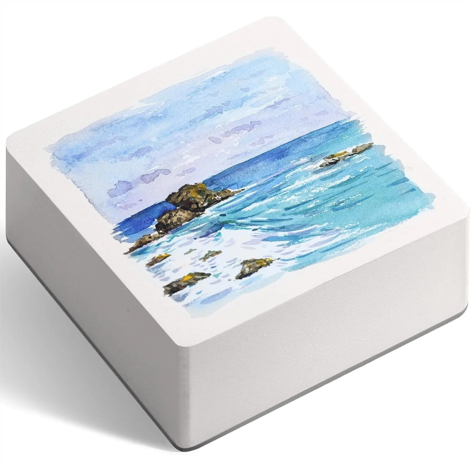 

Watercolor Paper Pad 80 Sheets 4.7x4.7 Inch 100% Cotton Cold Press 140LB 300GSM Glue Binding Tearable Block for Painting Drawing