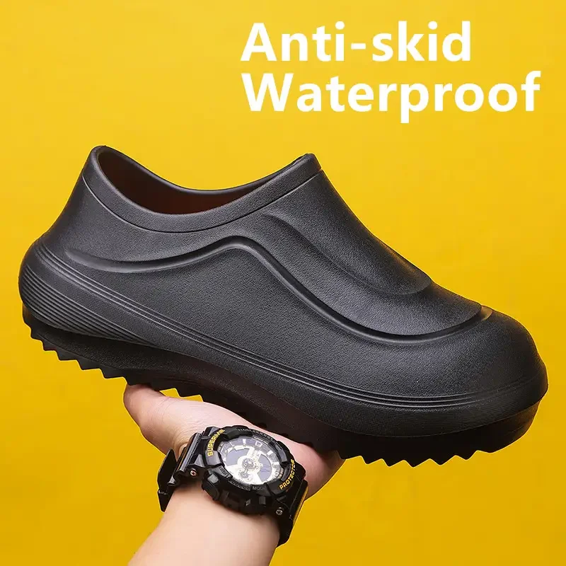 Men's Chef Work Shoes Outdoor Waterproof 2026 New Men EVA Chef Shoes Non-slip Oil-proof Men's Shoes Fashion Casual Garden Shoes