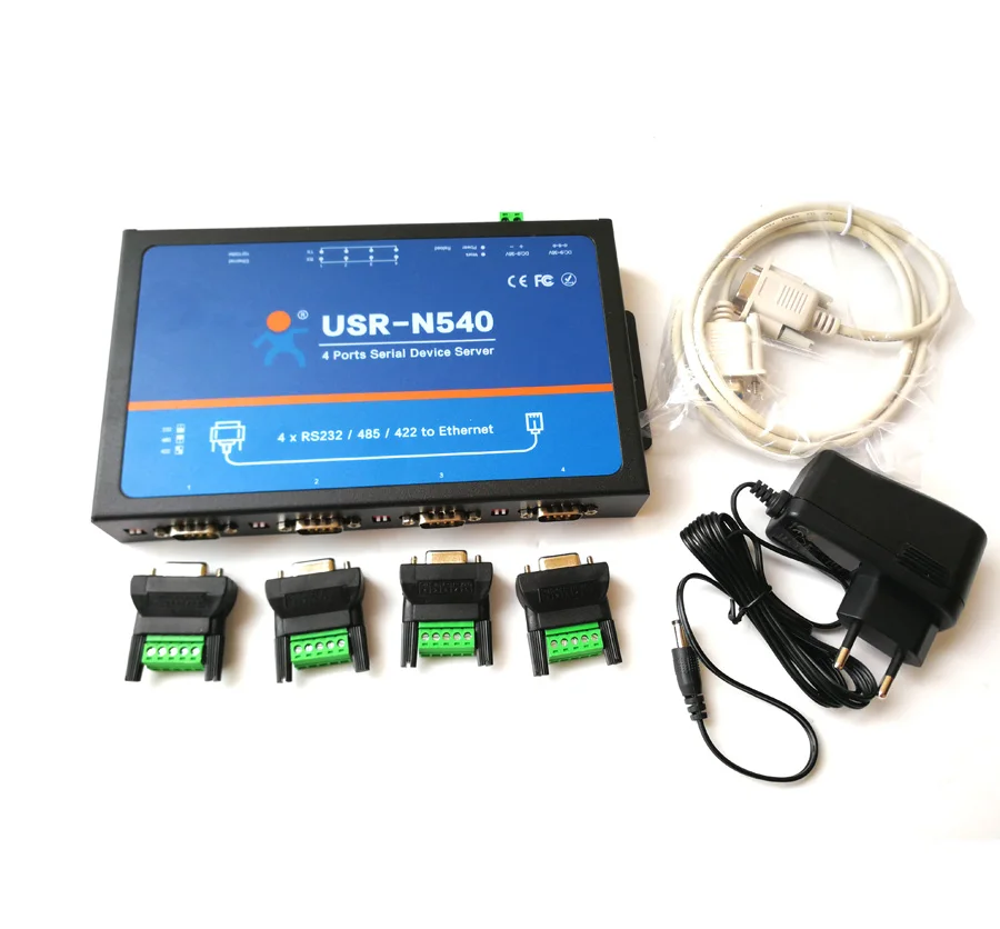 USR-N540 4 Ports RS232 RS485 RS422 to Ethernet RJ45 Modbus RTU Gateway Serial Device Servers with SSL/TSL MQTT