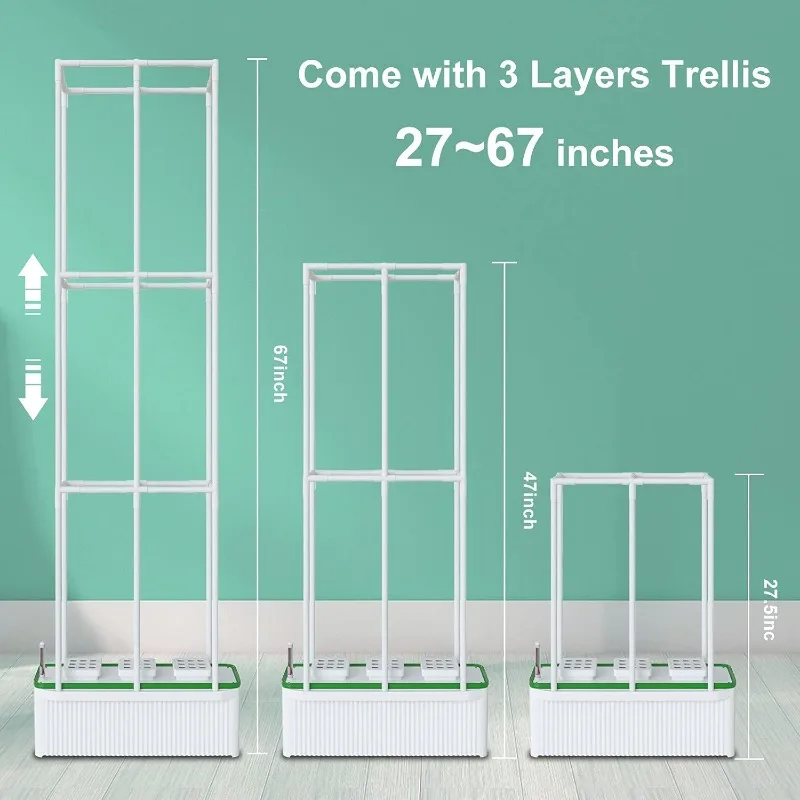 LLarge Smart Hydroponics Growing System kit,7L Indoor Hydroponic Garden Plant Grow Kit for Herb,Tomato,Pepper, Vines Plants