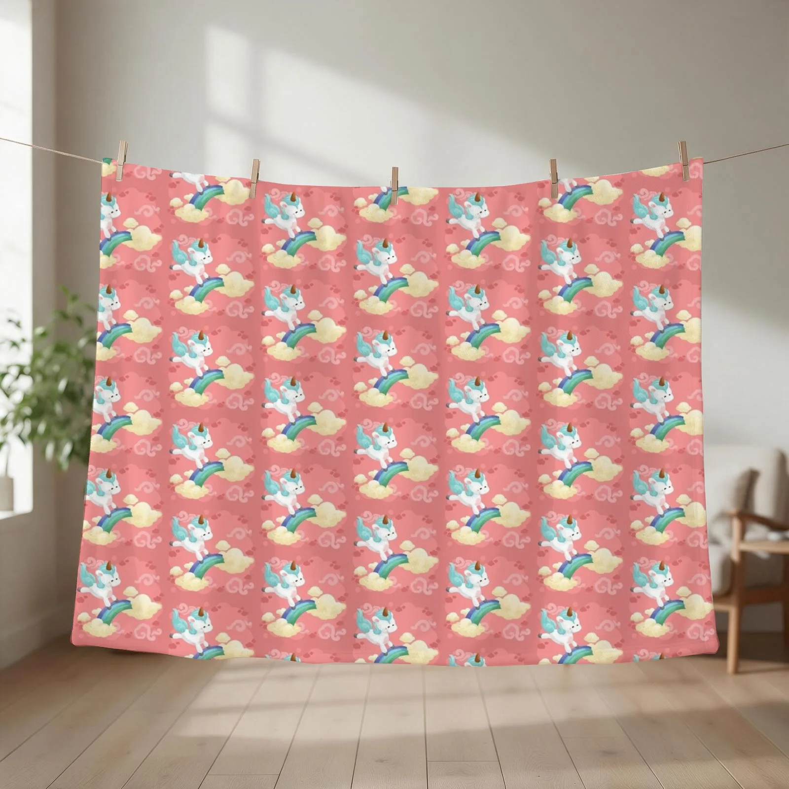 Unicorn Jump Over the Rainbow Throw Blanket blankets and throws For Sofa Thin Sleeping Bag Warm Blankets
