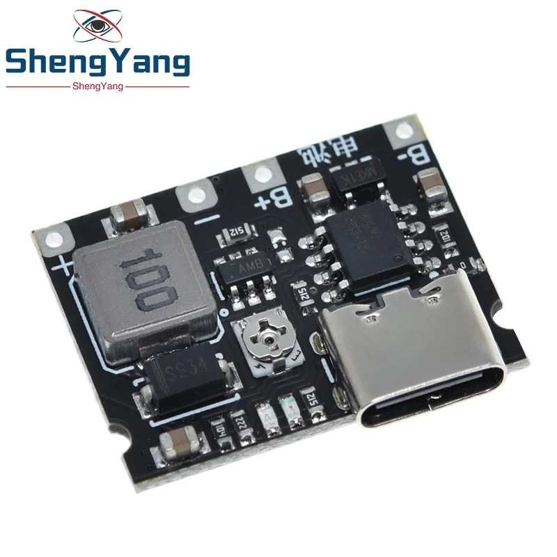 TZT Type-C USB Lithium Li-ion 18650 3.7V 4.2V Battery Charger Board DC-DC Step Up Boost Module TP4056 DIY Kit Parts