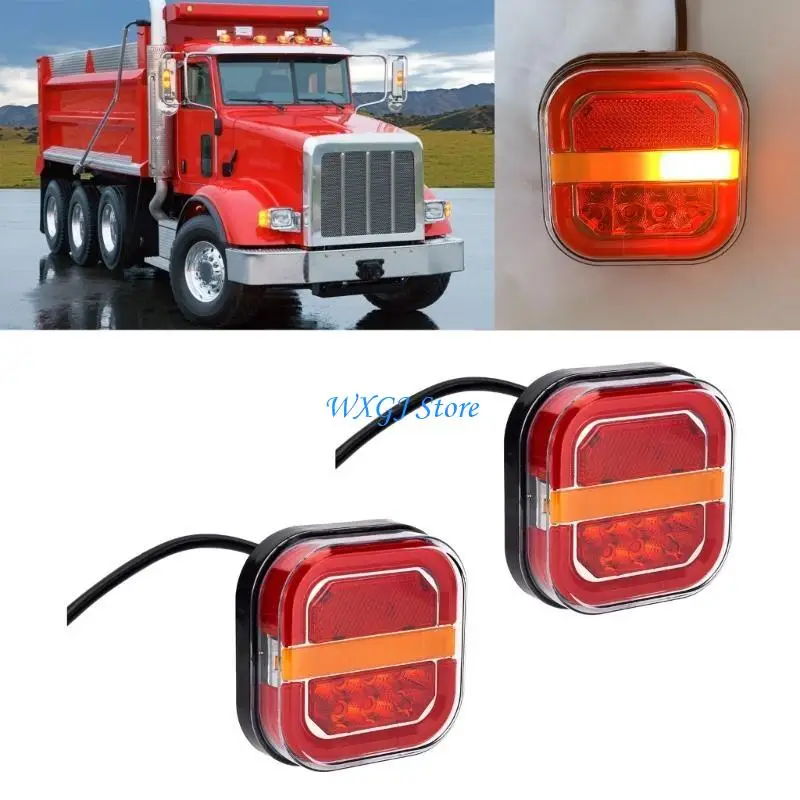 

37JE Trailer Brake Lamp LED Rear Truck Taillamp Dynamic Stop Turn Light 2 Pack