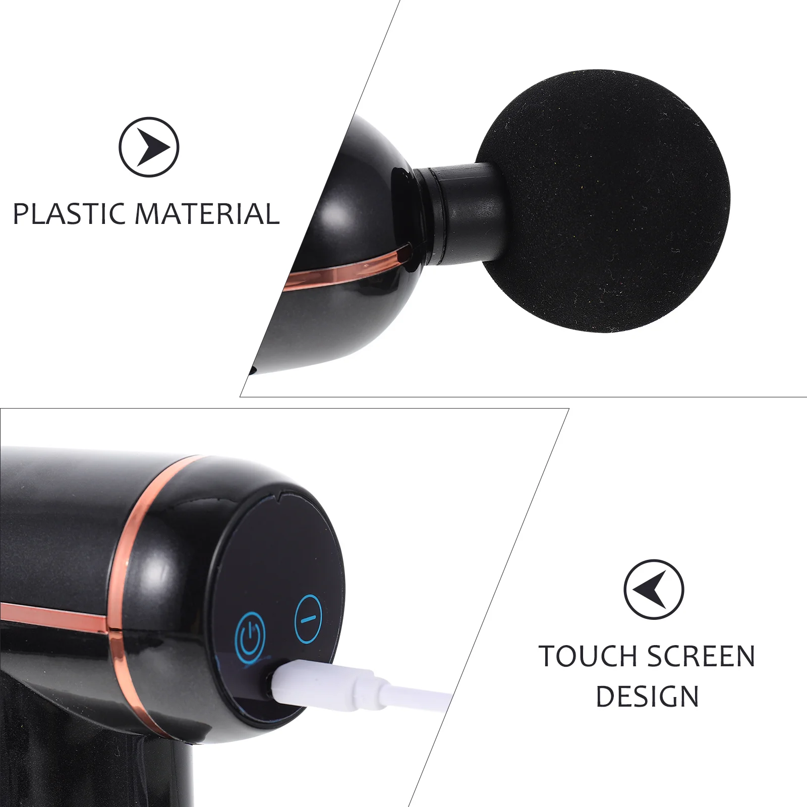 

1Set Rechargeable Fascia Massage Tool Professional Practical 6 Speeds 4 Massage Heads for Post Workout Yoga Muscle Relaxation