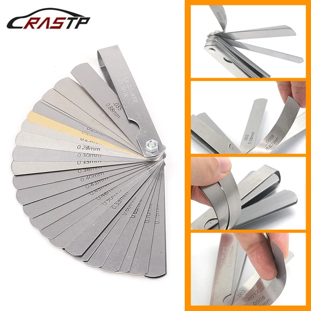 RASTP-Free Shipping 32 Blades 0.04-0.88mm Feeler Gauge Metric Gap Fille With Brass Measuring Fit For Measurement Tool RS-BTD024