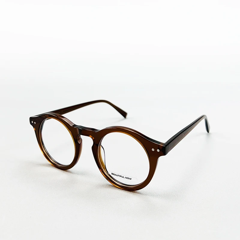 BEAUTIFUL NOW 아세테이트 여성 안경테 근시 안경 편안한 풀 프레임 라운드 광학 안경 처방 렌즈