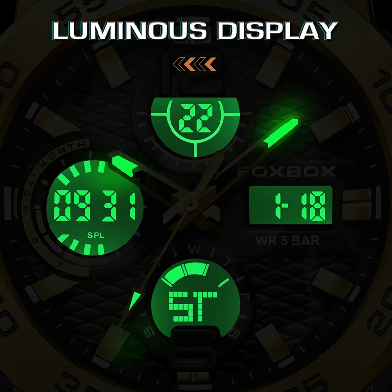 FOXBOX Business Watches Men Luxury Diver Sport Mens Watch Fashion Military Waterproof Chronograph Quartz Wristwatch Reloj Hombre