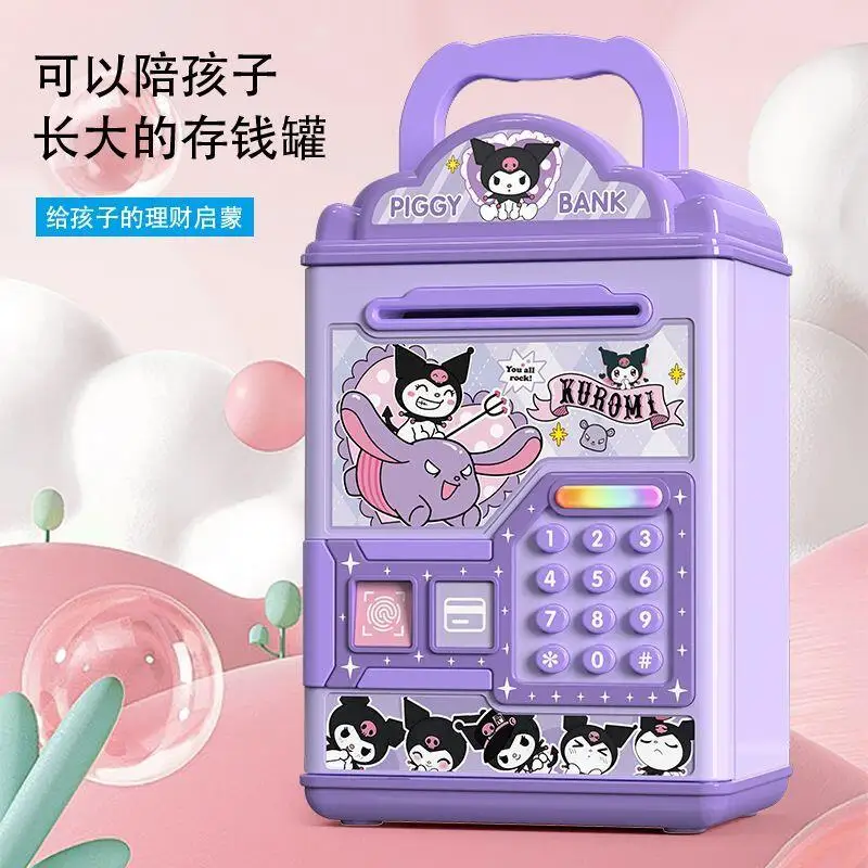 Kawaii سانريو مرحبا كيتي حصالة جديدة لطيف حصالة على شكل حيوان صغير آمن البنك ATM عملات النقدية توفير كلمة المرور مفتاح قفل عيد الميلاد الفتيات هدية #2
