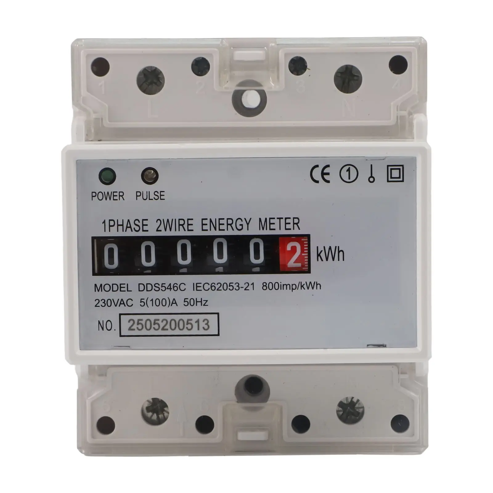 

DIN Rail Installation Wattmeter Pulse Indication Meter Digital Wattmeter Safe Data Transmission 100A Maximum Current