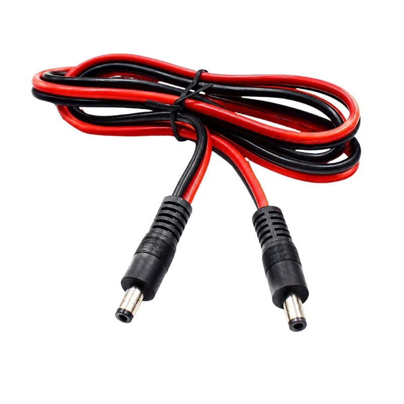14AWG DC5525 Power Plug 5.5 X 2.5mm Male To 5.5 X 2.5mm Male CCTV Adapter Connector Cable 1M for Security Camera, LED