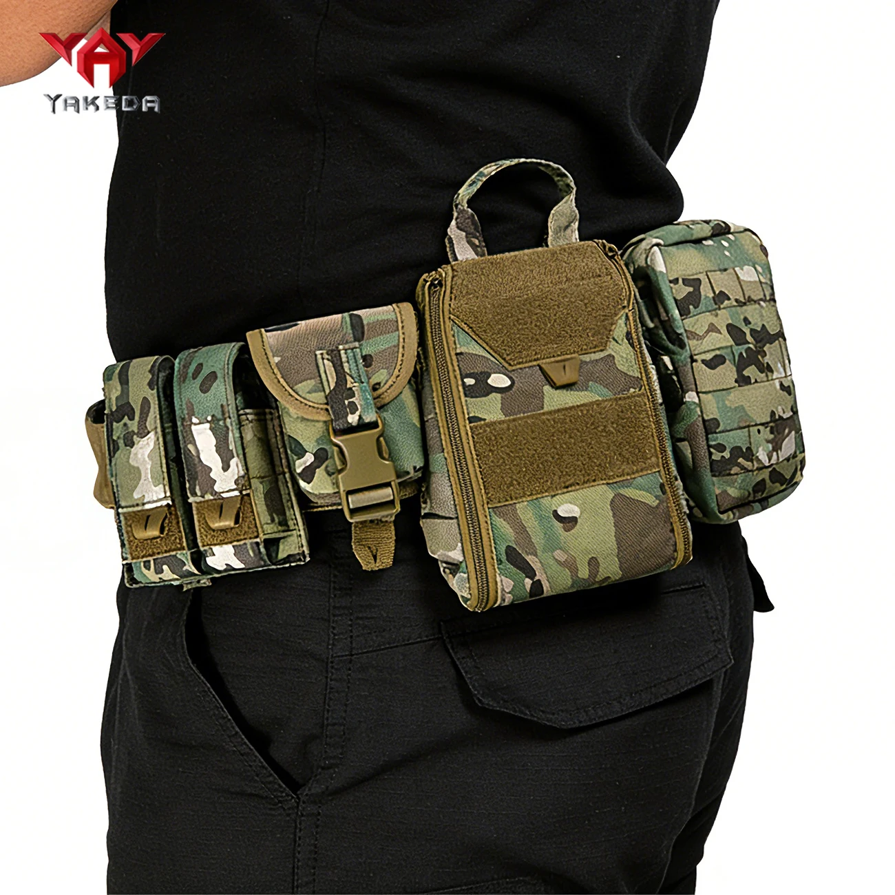 

YAKEDA Multi functional detachable and reassembled waist belt with multiple compartments, classified and stored for easy access