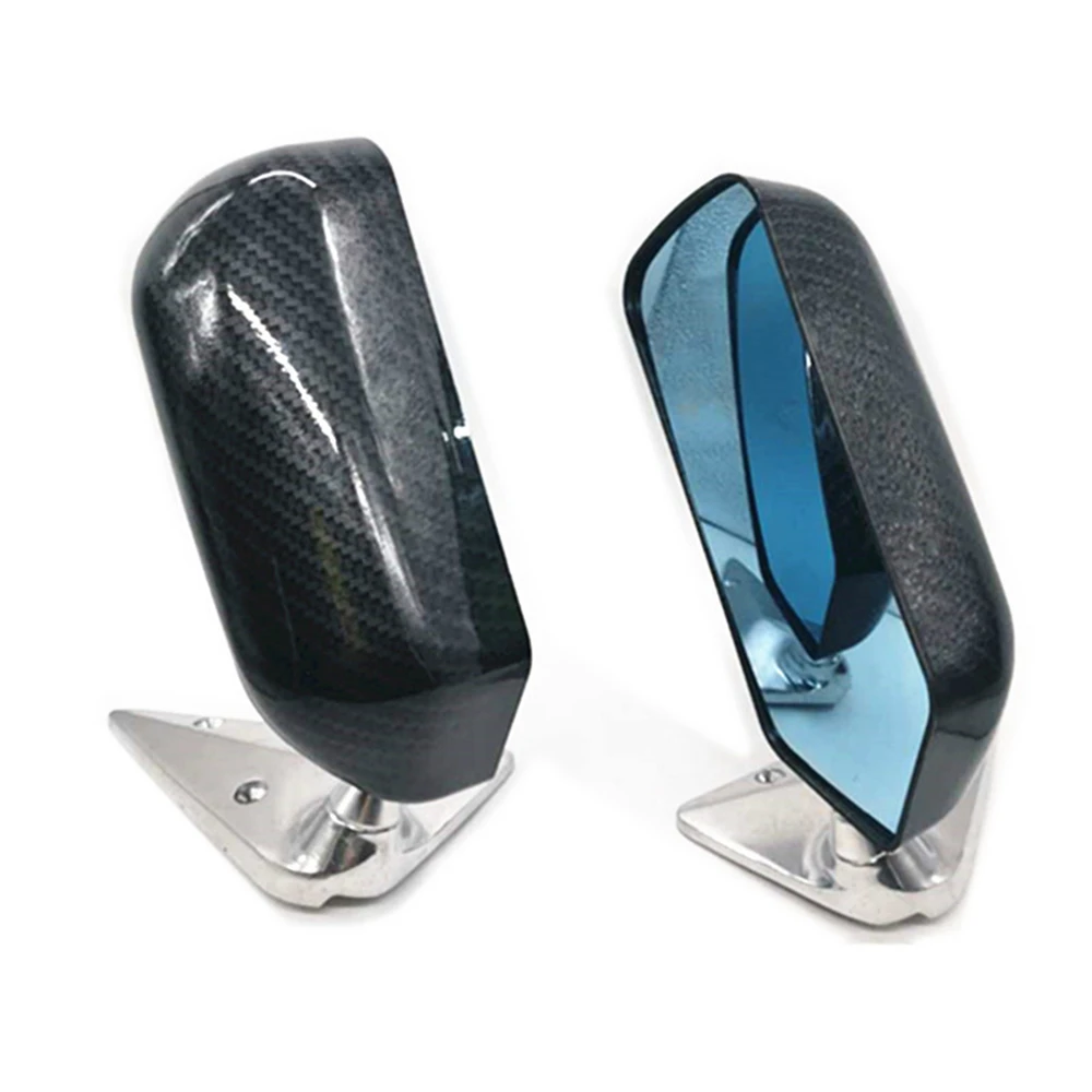 New Universal Retro Car Rearview Side Mirror Craft Square F1 Style W/Blue Mirror Surface Metal Bracket Rear View Mirror