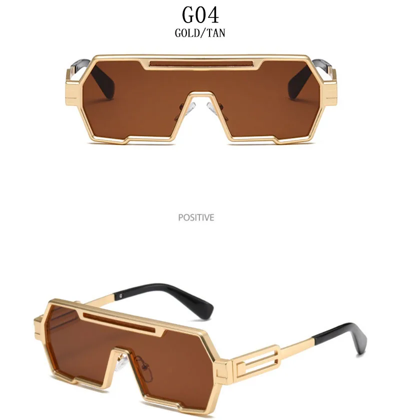 Heavy Metal Steampunk Sonnenbrille Für Männer Platz Vintage Punk Mode Gläser Retro Gafas De Sol Hombre Lunette De Soleil Homme – Detail 20