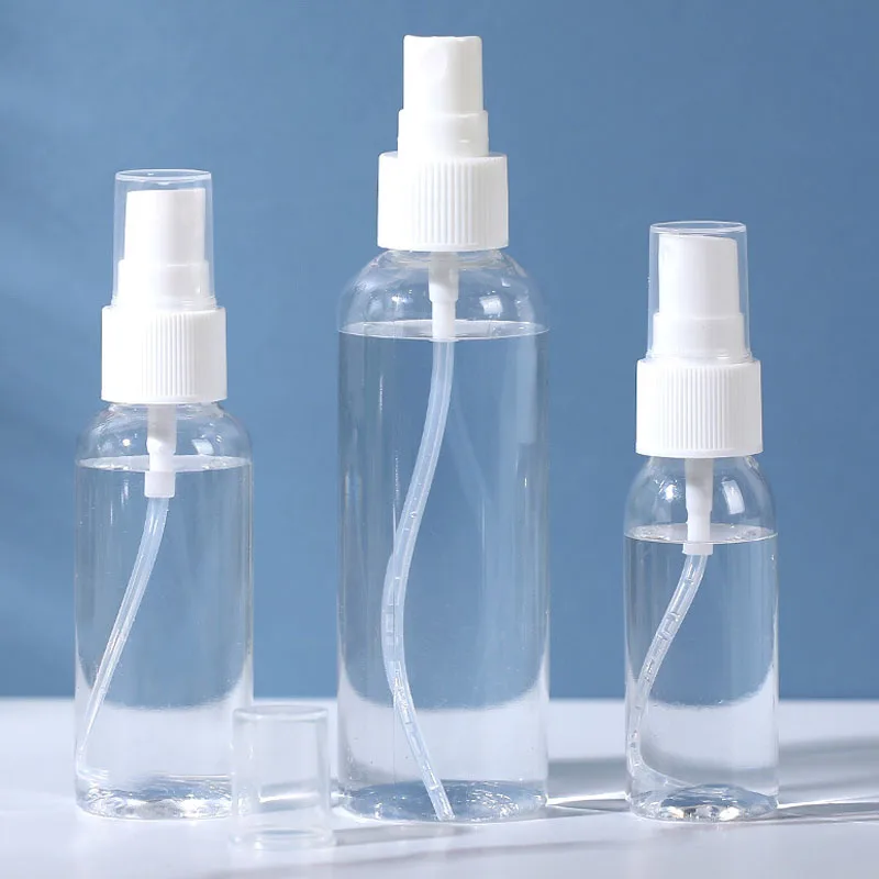 5pcs Refillable 30ml 50ml 100ml Clear PET Plastic Portable Spray Bottle Empty Perfume Container