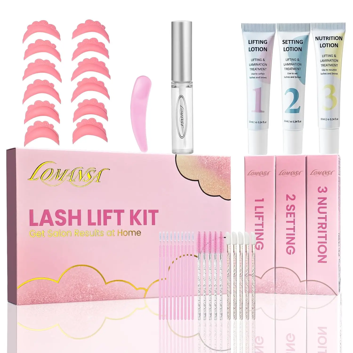 

Lomansa New Brow Lift Perming Подтяжка бровей Набор для ламинирования бровей Пищевая пленка Кератиновый лосьон для химической завивки с открытой подушечкой для глаз