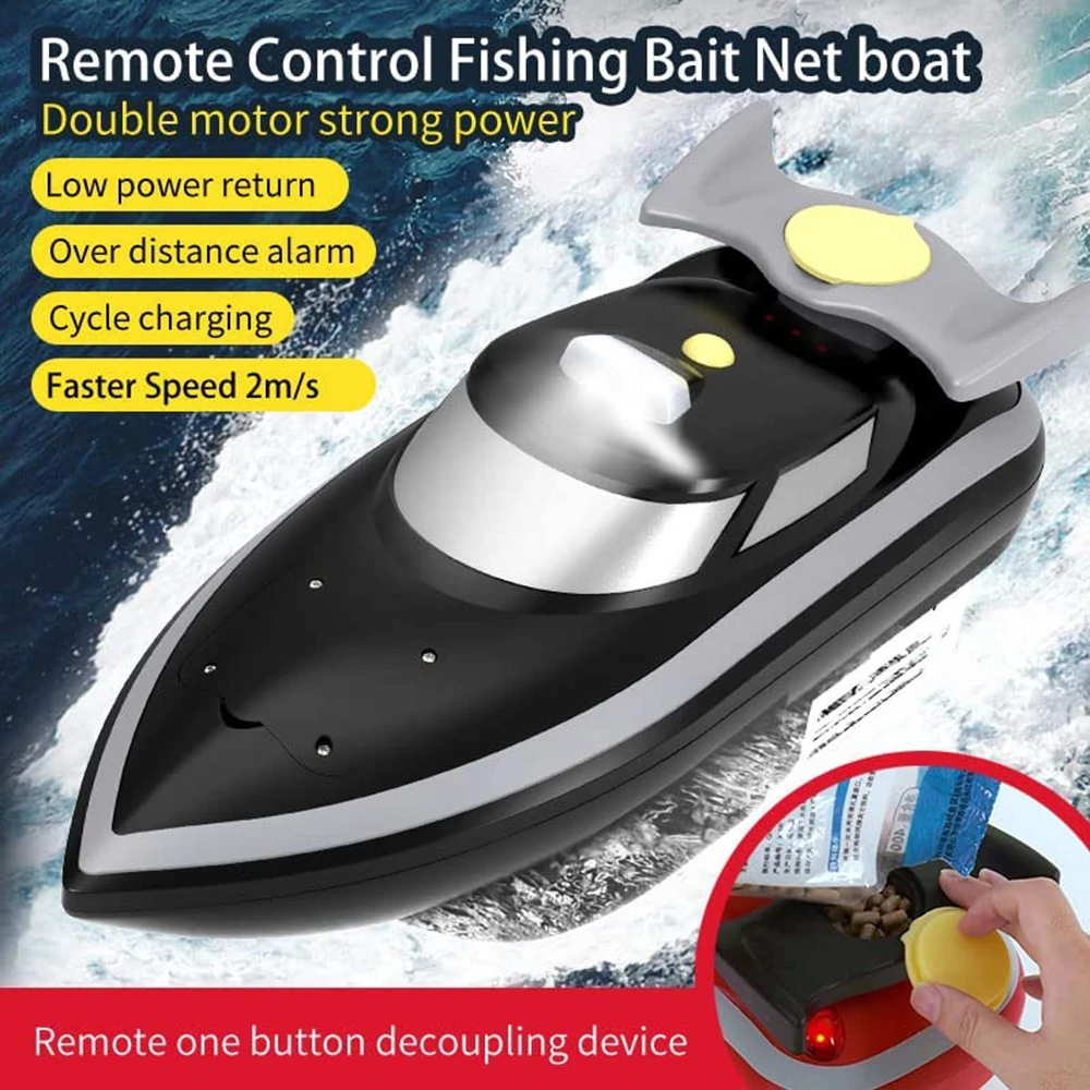 HJ807 2.4G RC Fishing Bait Boat Remote Control Nesting Boat Long Distance Fishing Hook Bait Trawling Tumbler Nesting Boat