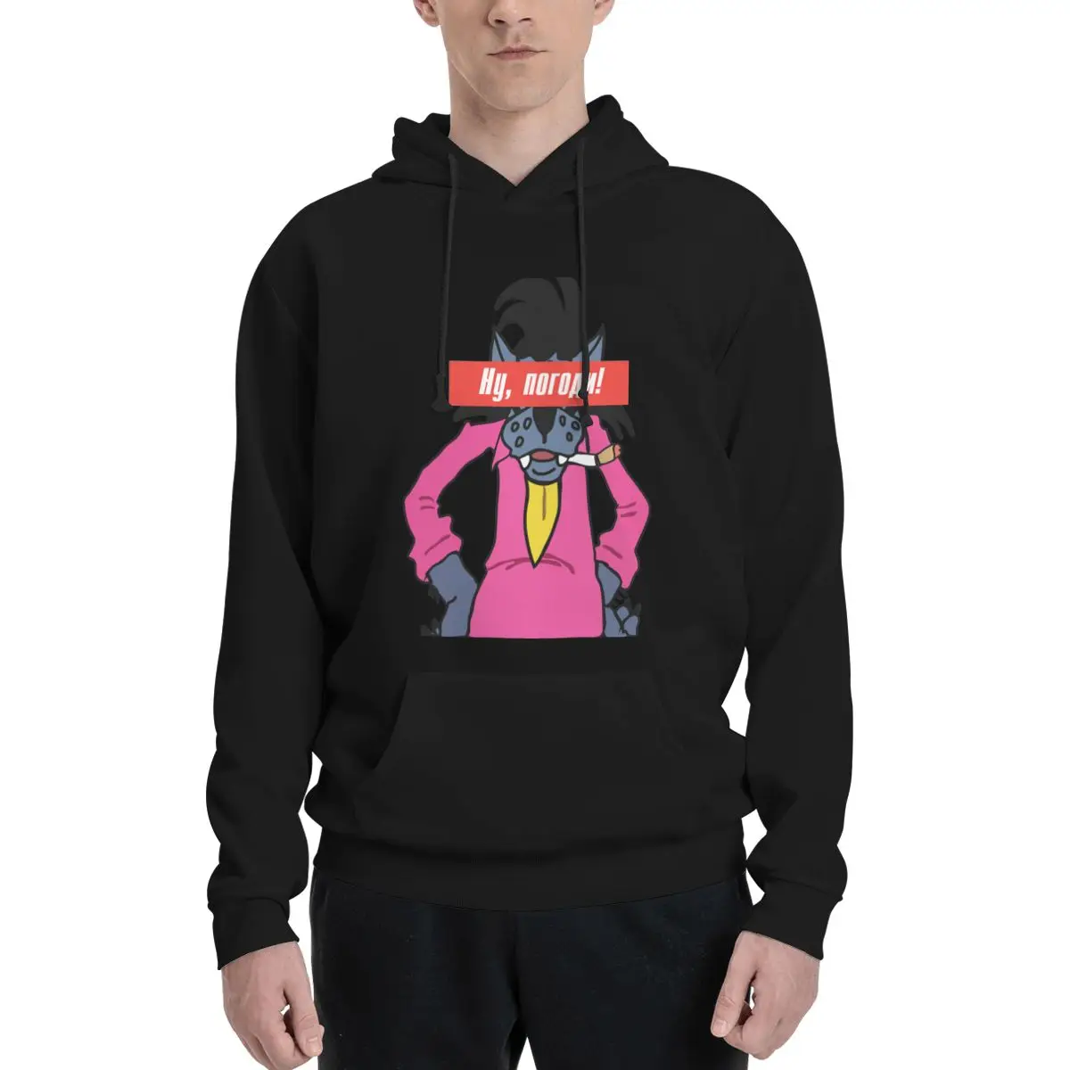 Nu Pogodi Hase Wolf Wodka Russland Russia Putin CCCP Sowjet Jumpers Hoodies Funny anime Nu, Pogodi! Casual Hooded for men