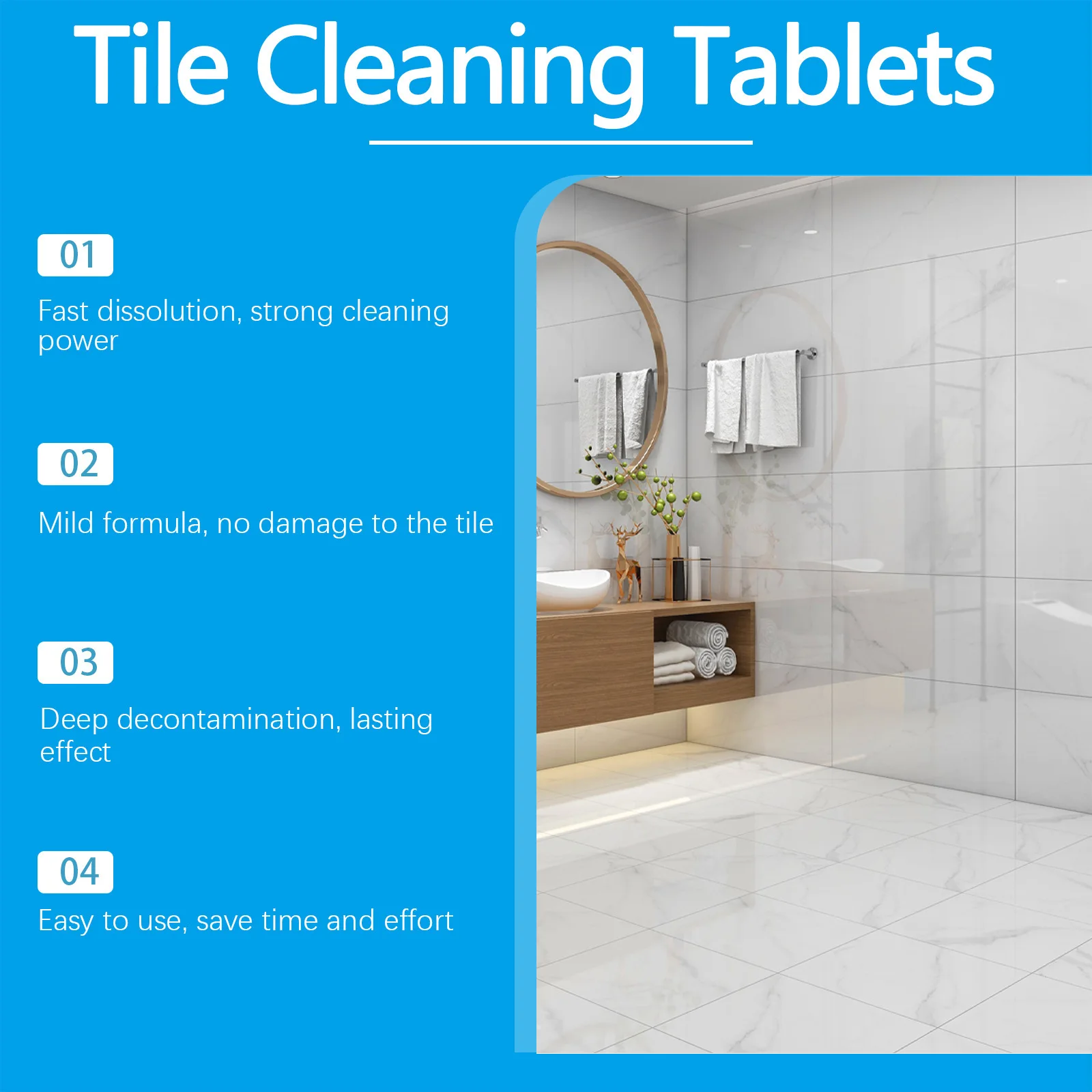 Tile Cleaning Tablets Ceramic Oil Dirt Cleaning Tile Floor Brightening Toilet Descaling Wall Cleaner Floor Polishing Solution