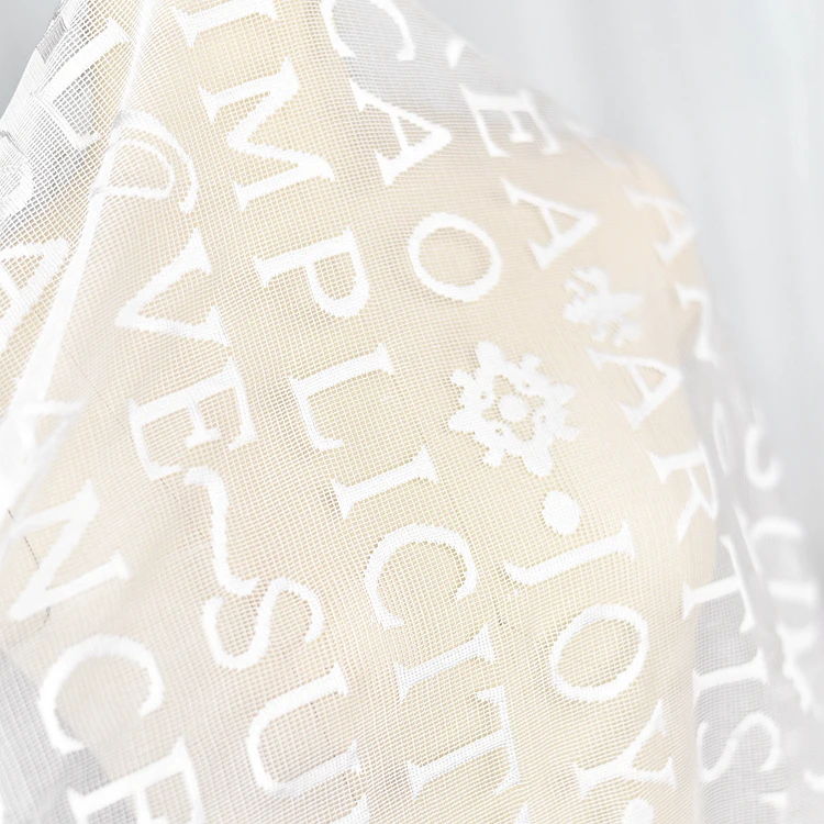 High End English Letter White Lace Wedding Dress Fabric Handmade  Material Clothing Decoration Background Decoration Accessories