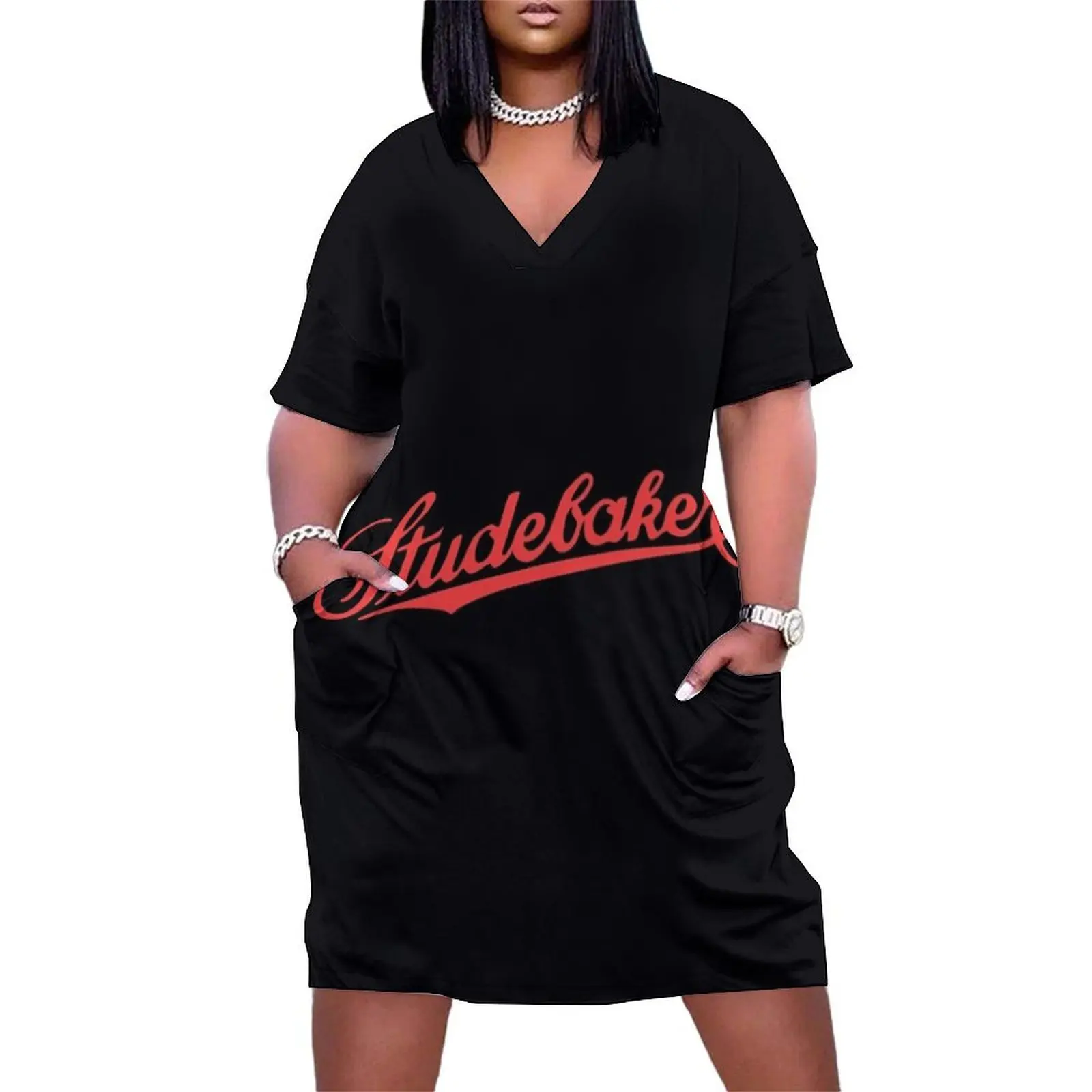 Vintage Studebaker \t Art Scoop \t Loose Pocket Dress Summer dresses for women Long dress