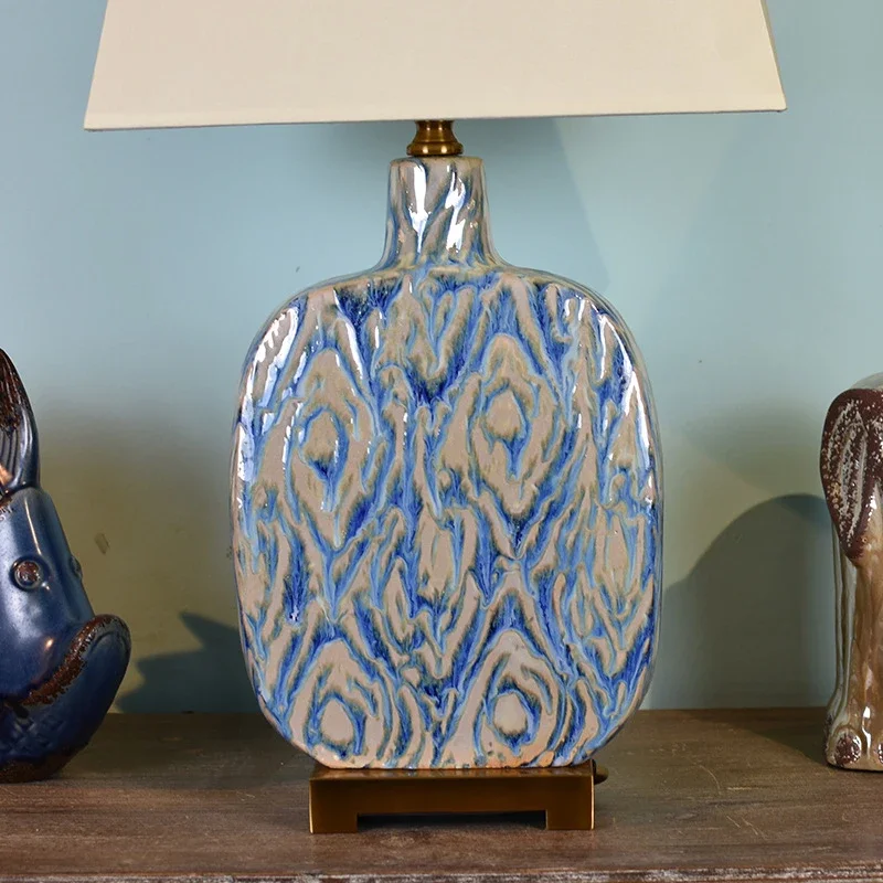 AOSONG American CeramicTable Lamp Retro Creativity Living Room Bedroom Study Hotel Engineering Designer Desk Lighter Desk Light