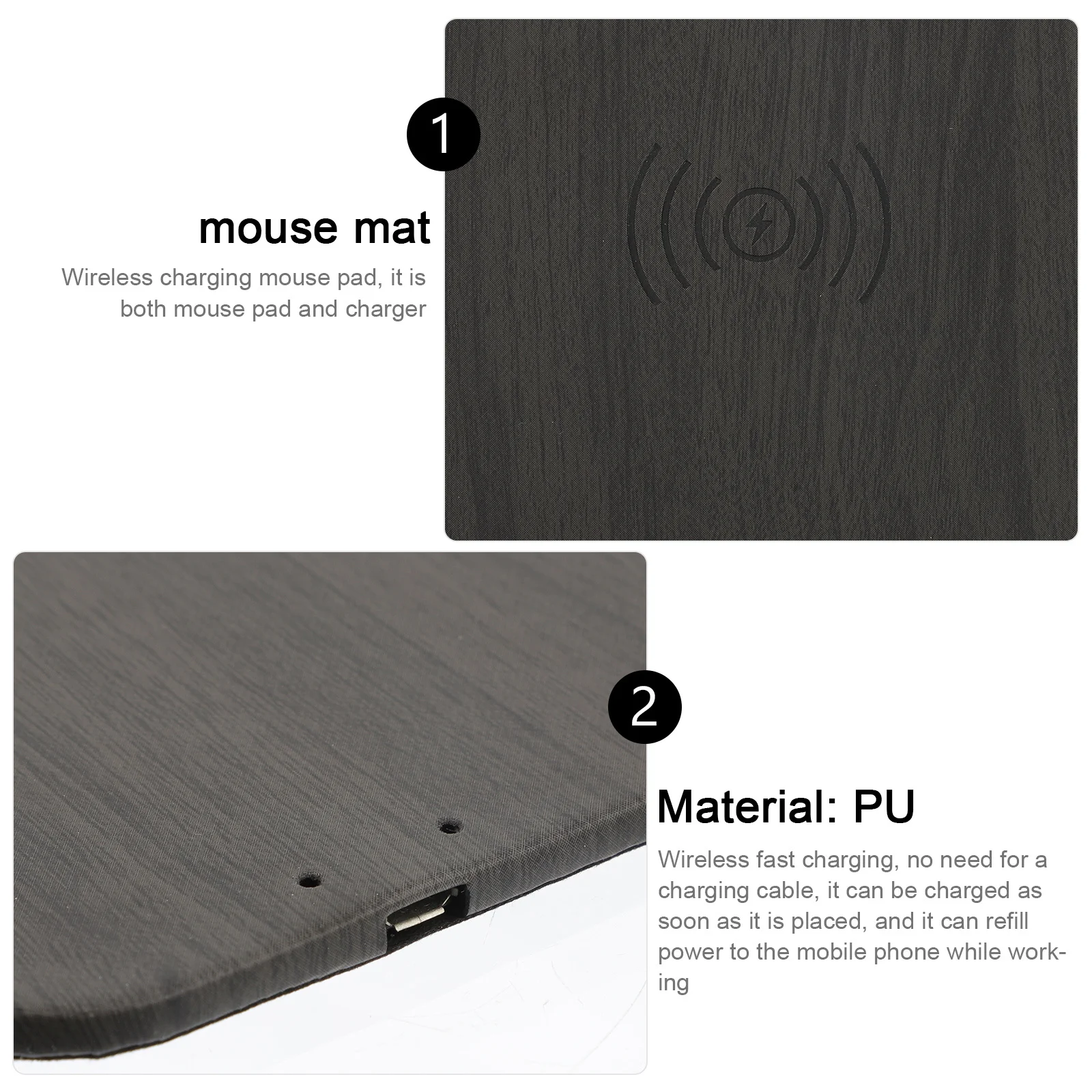 

Wireless Charging Mouse Pad 15W Gaming Mousepad Multi-Functional Anti-Slip Computer Mat High Durability Easy to Use