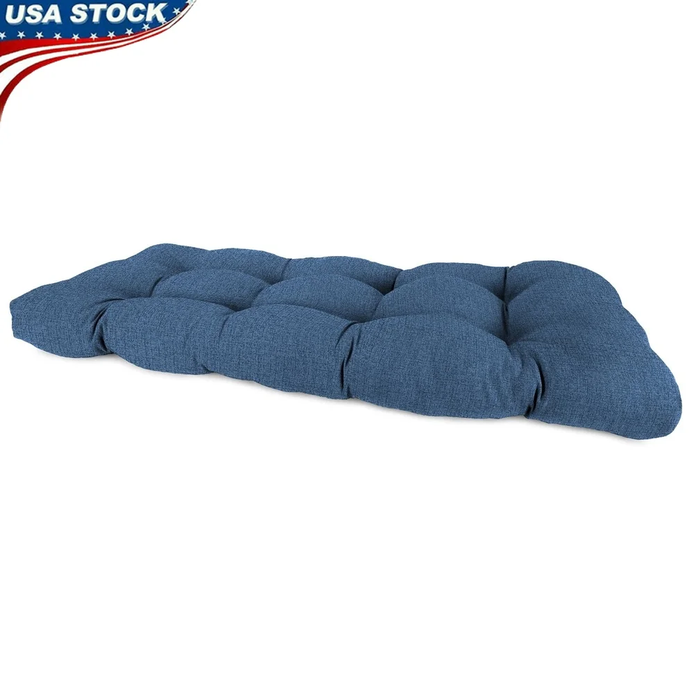 

Уличная плетеная подушка для скамейки 44x18, прямоугольная, водонепроницаемая, устойчивая к ультрафиолетовому излучению, мягкая подушка из полиэфирного волокна, качели для двухместного сиденья