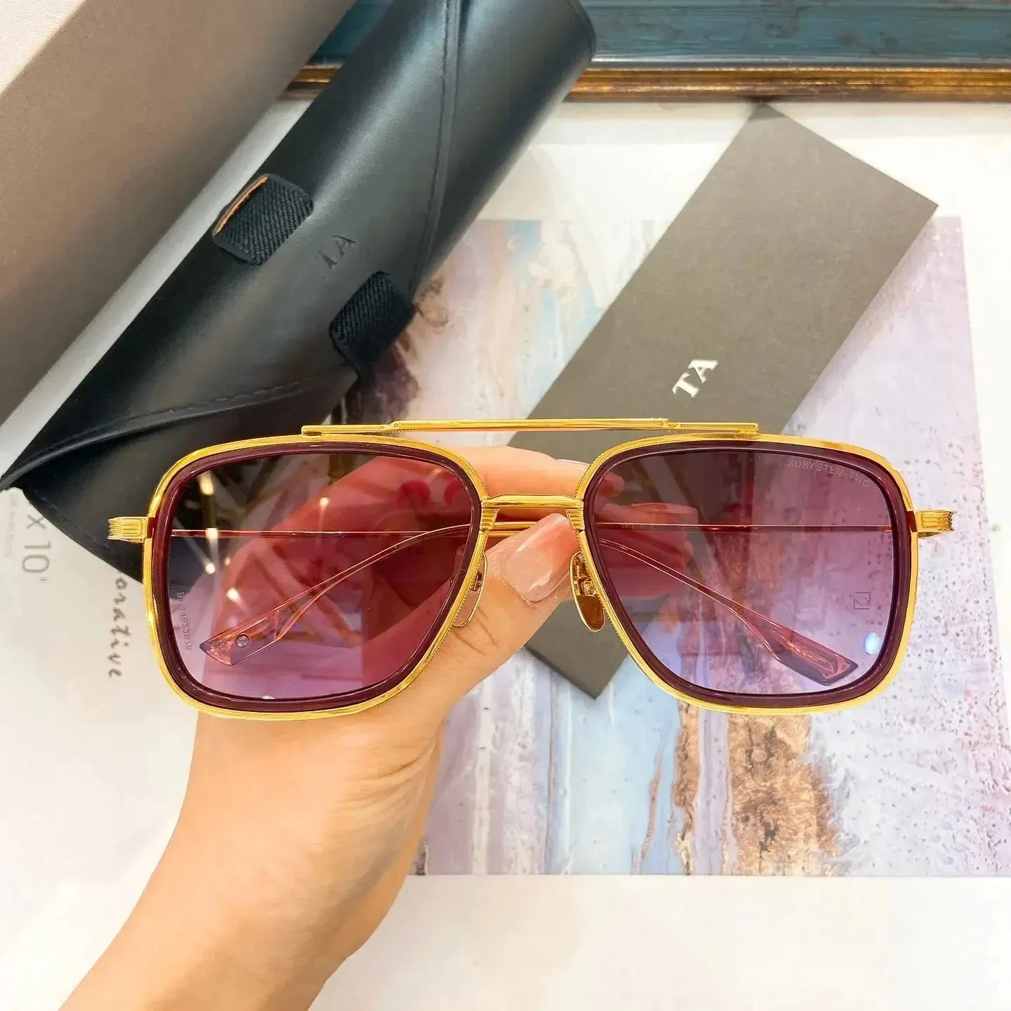 

Оригинальные роскошные мужские солнцезащитные очки для LIANGCHENDIT DT SUBSYSTEM-TWO DTS142, винтажные классические большие женские очки премиум-класса для пар