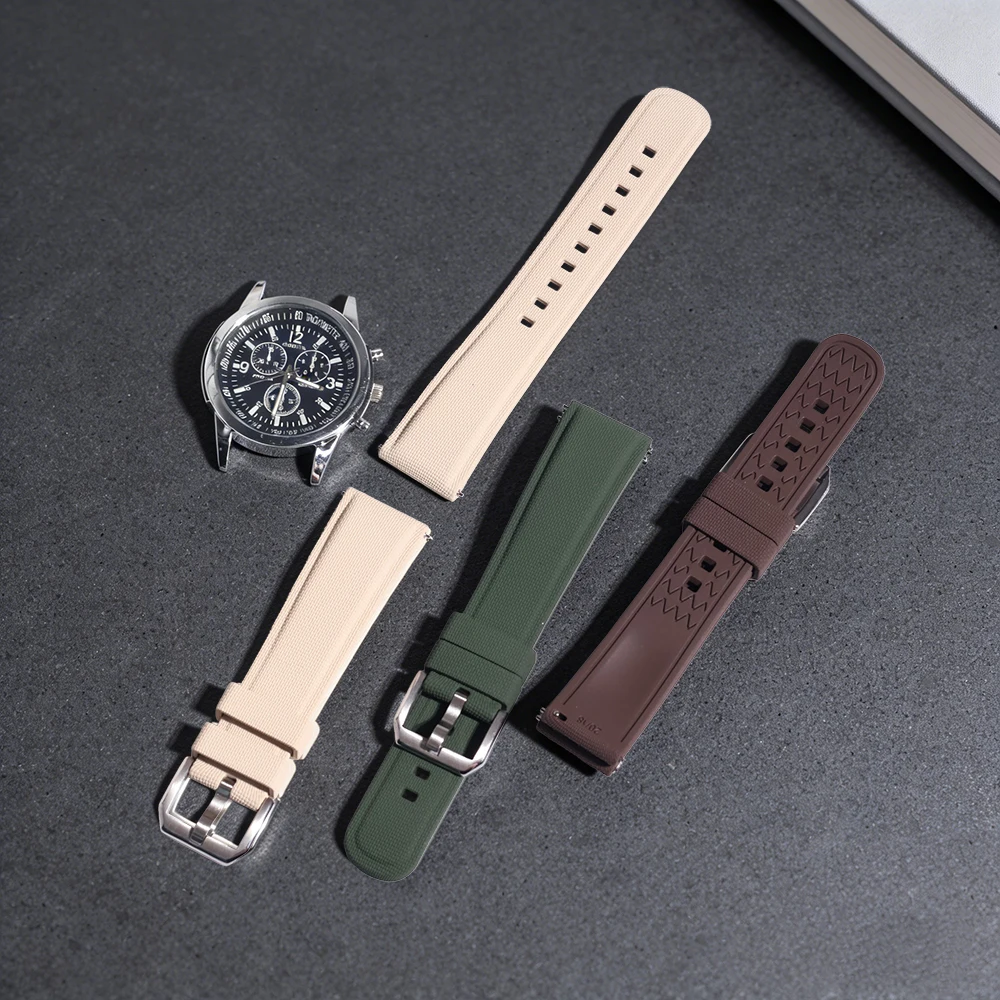 20 مللي متر 21 مللي متر 22 مللي متر العالمي FKM ساعة مطاطية الأشرطة الإفراج السريع العصابات للرجال صالح لأوميغا لونجين أبل أشرطة ساعات يد