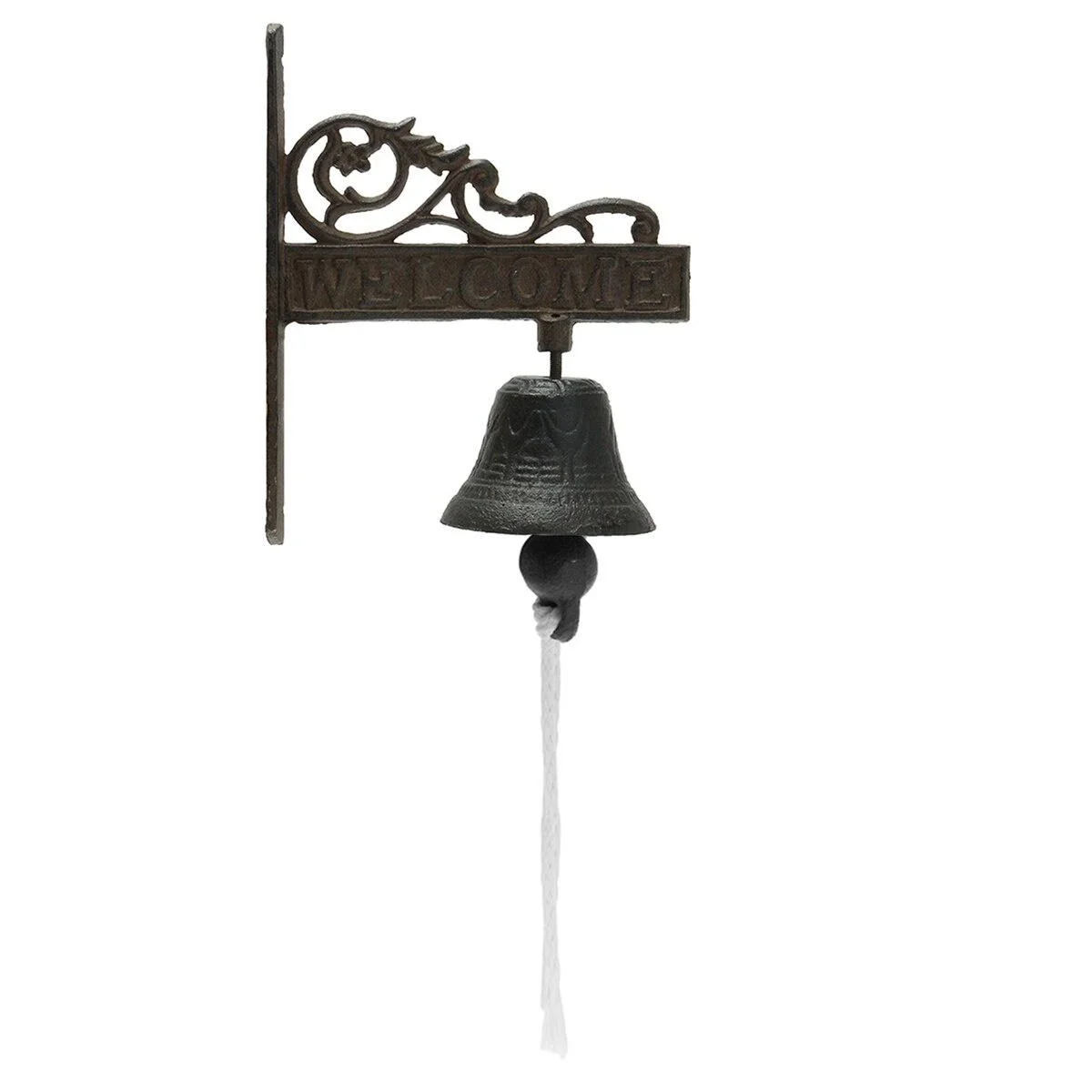 1pc Nordic Style Vintage Brown Metal Iron Door Bell Wall Mounted Welcome Cast  Wireless DoorBell Porch Garden Decoration