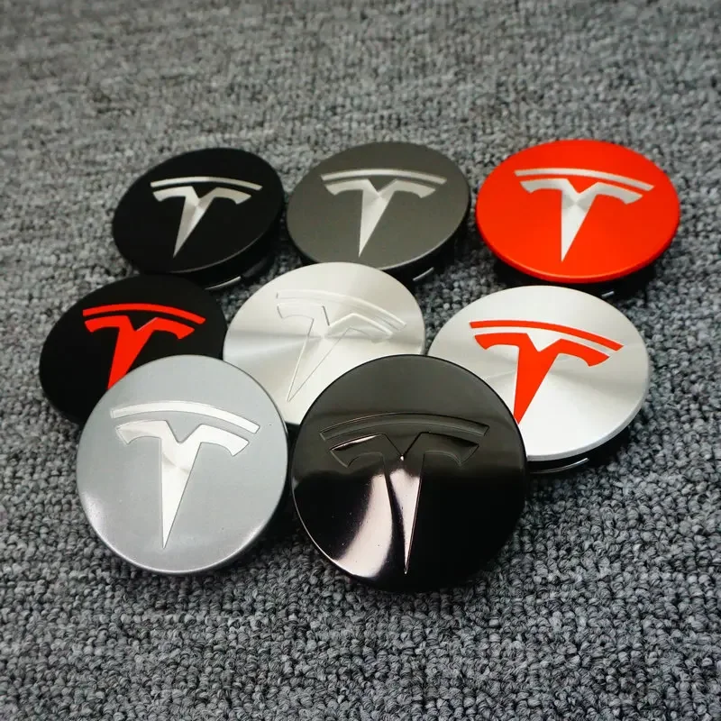 4pcs 56mm  Applicable to Tesla original wheel hub cover Model3 Model Y Model S X wheel hub tire center cover logo