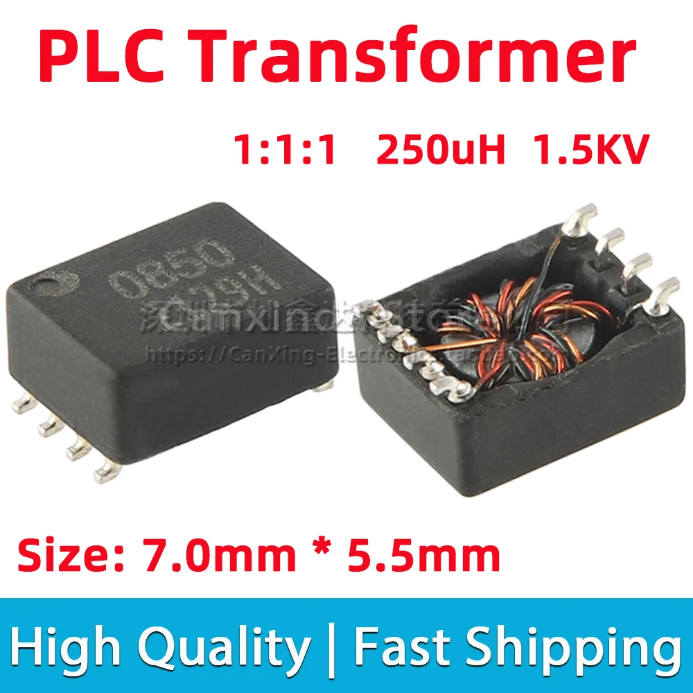 5pcs T0850CE SMD PLC Transformer Isolated Pulse Signal Turns Ratio 1:1:1 250uH 1.5KV High Voltage 0850