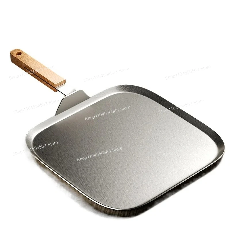Uncoated Frying Pan 304 Stainless Steel Steak Plate Thickened Square Iron Plate Pot Practical Versatile Kitchen Supplies