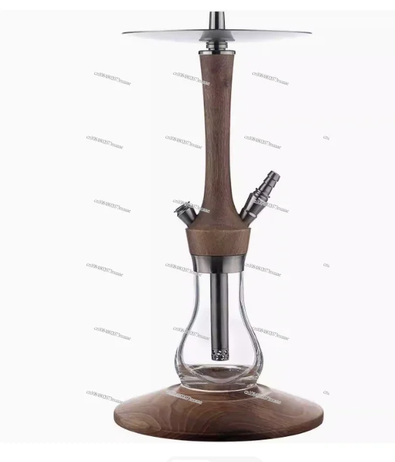 

High-quality new wooden base Hookah Set Single Tube Glass Hookah Silicone Tube Bowl Narguile Hookah Accessories