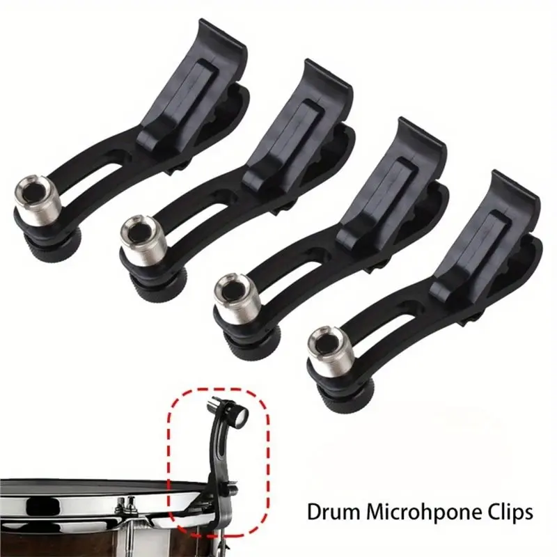 Drum Microphone Clamp(4Pcs), Shock-Mount Design- Sturdy And Versatile For Professional-Grade Sound Quality Drum Hoop Mounting