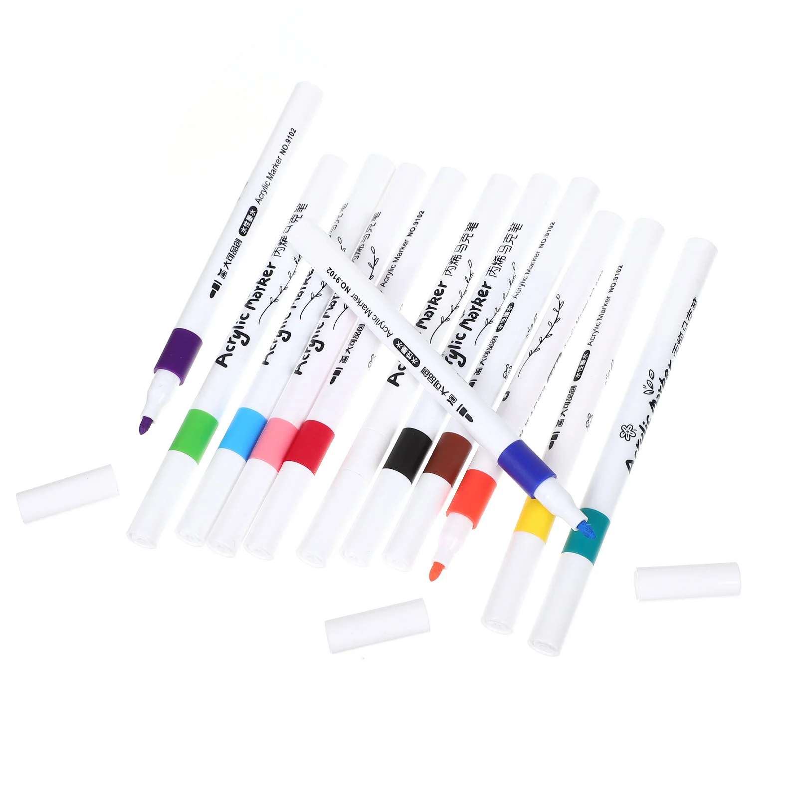 

12Pcs Colored Paint Pens ABS Marker Pens Comfortable Grip Durable for Drawing Artwork Graffiti Painting Graffiti Markers