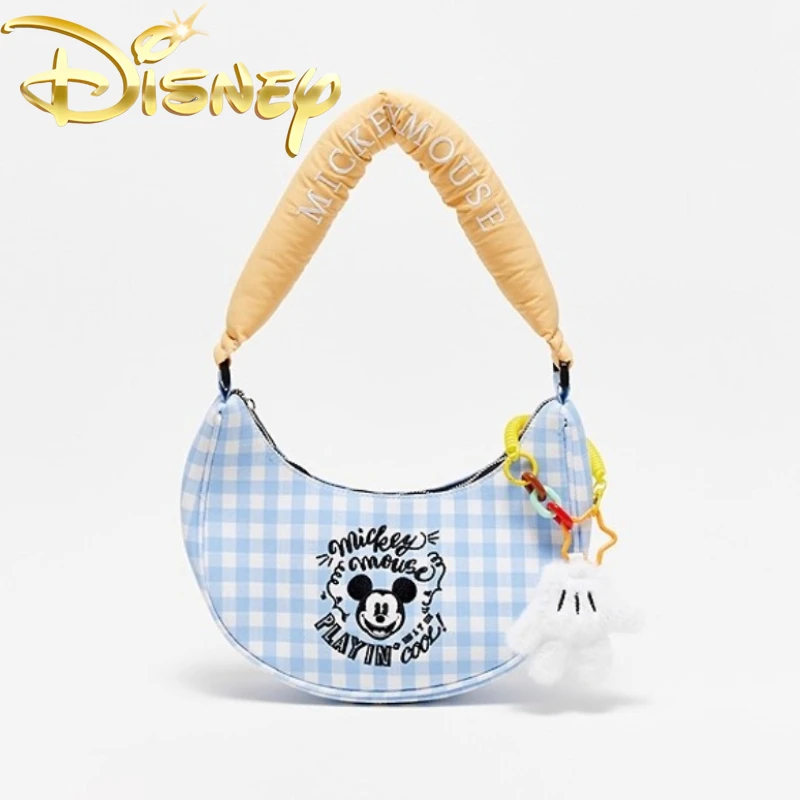 Disney Mickey New Women's Shoulder Bag Cartoon Embroidery Women's Handbag Large Capacity Casual Women's Bag High Quality