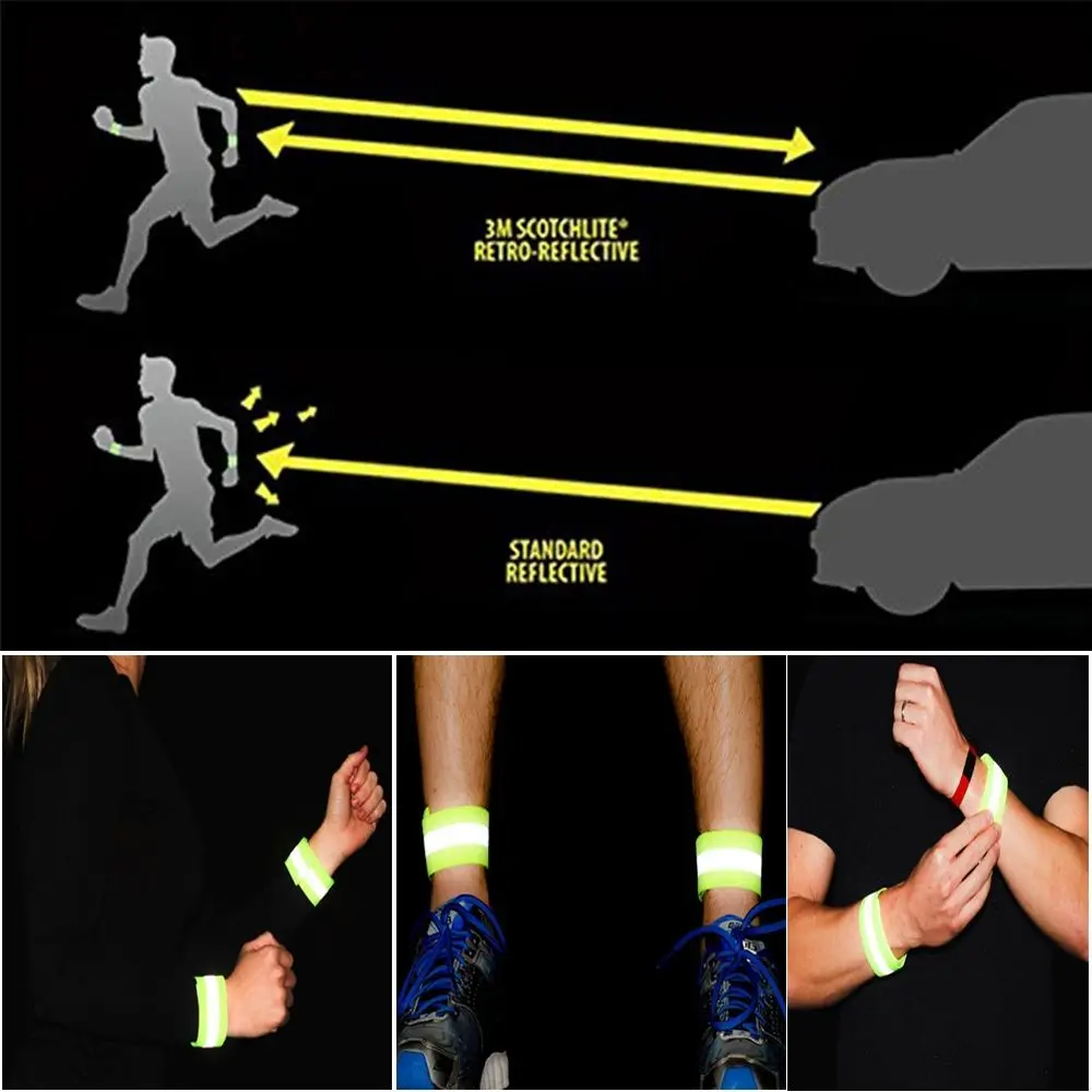Pants Hand Leg Bicycle Bind Strap Reflector Wristband Cycling Reflective Strips Sport Tape Warning Armband Bike Safety Alert
