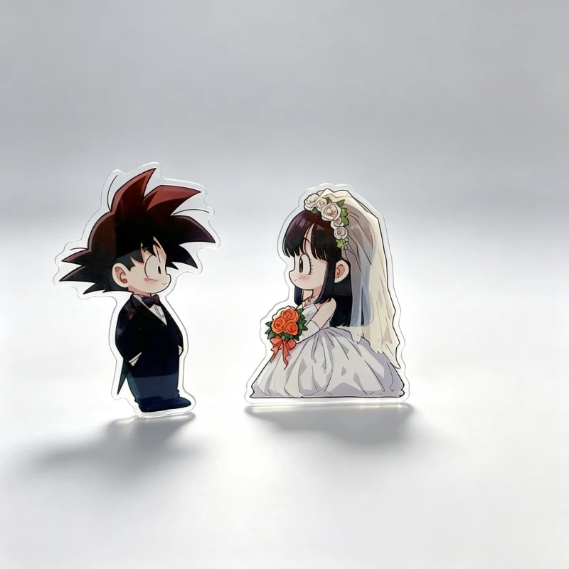 Dragon Ball cartoon cute wedding dress theme acrylic fridge magnet kawaii 2D magnetic charm anime merchandise wholesale view 3