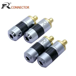 4pcs Jack L/R MMCX Earphone Pin Plug For Shure ED5 SE535 Gold Plated Connector with 2mm Wire Hole