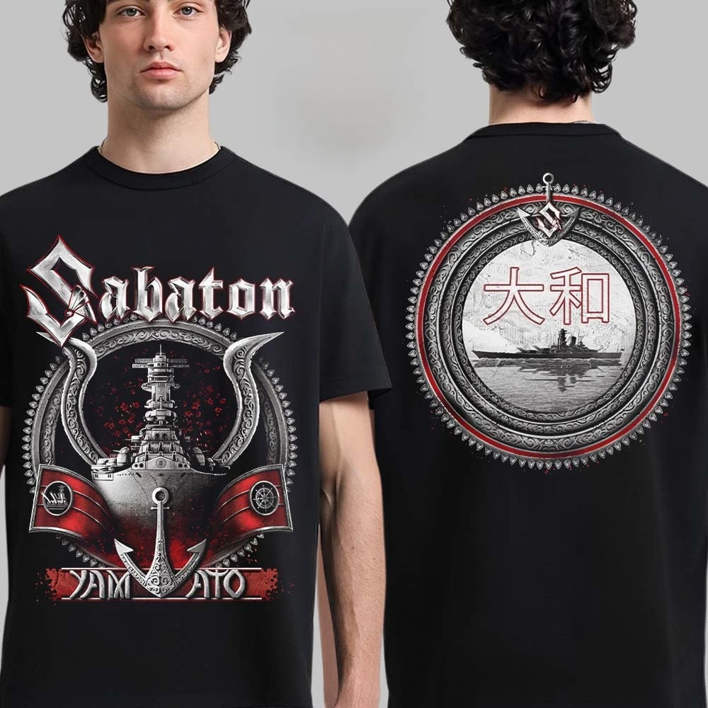 Sabaton Legendary Tour Europe Legends Two Sided T-Shirt Women Men Cotton Casual Oversized Streetwear Soft Female Male Clothing