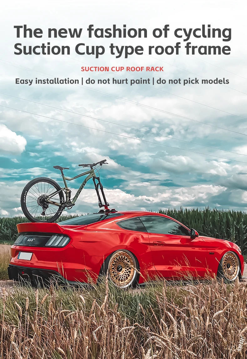 ROCKBROS Fahrrad-Auto-Racks, Fahrrad-Saugnäpfe, Dachträger, Fahrraddachhalter, schnelle Installation, MTB, Mountainbike, Rennrad, Zubehör – Detail 3