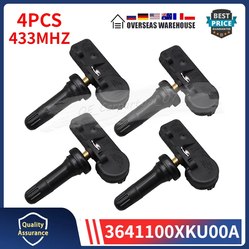 

4Pcs/lot Tire Pressure Monitor System Sensor 3641100XKU00A For Great Wall Haval M4 H1 H2 H5 H8 H9 M2 TPMS 433MHZ 3641100XSZ08A