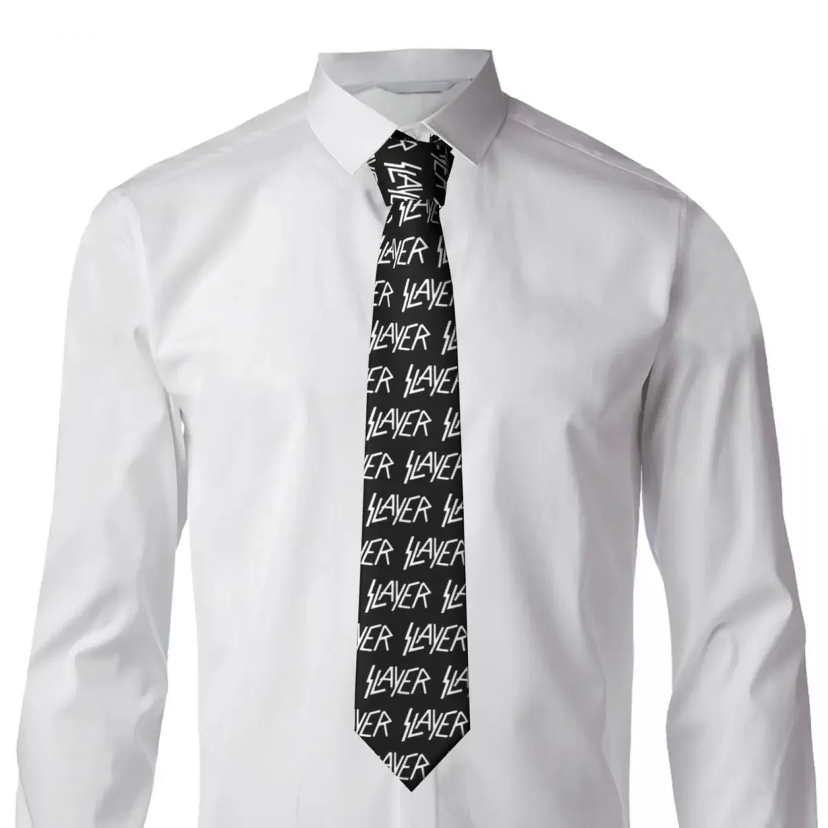 Rock Slayers Letter Logo Necktie Men's Customized Silk Heavy Neck Tie for Business