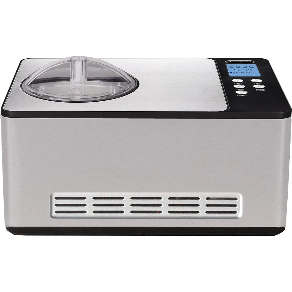 

ICM-200LS Automatic Ice Cream Maker 2.1 Quart Capacity with Built-in Compressor, No Pre-Freezing, LCD Digital Display, Timer