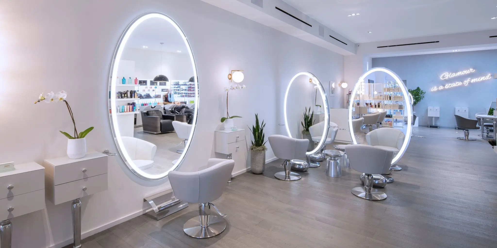 High Quality Equipment And Furniture Barber Unit Stations Styling Dressing Table Hair Salon Station With Mirror Station