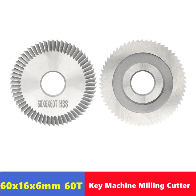 1pcs HSS cutting saw blade single tooth key milling cutter silver 60mmx16x6x  60T circular saw blade