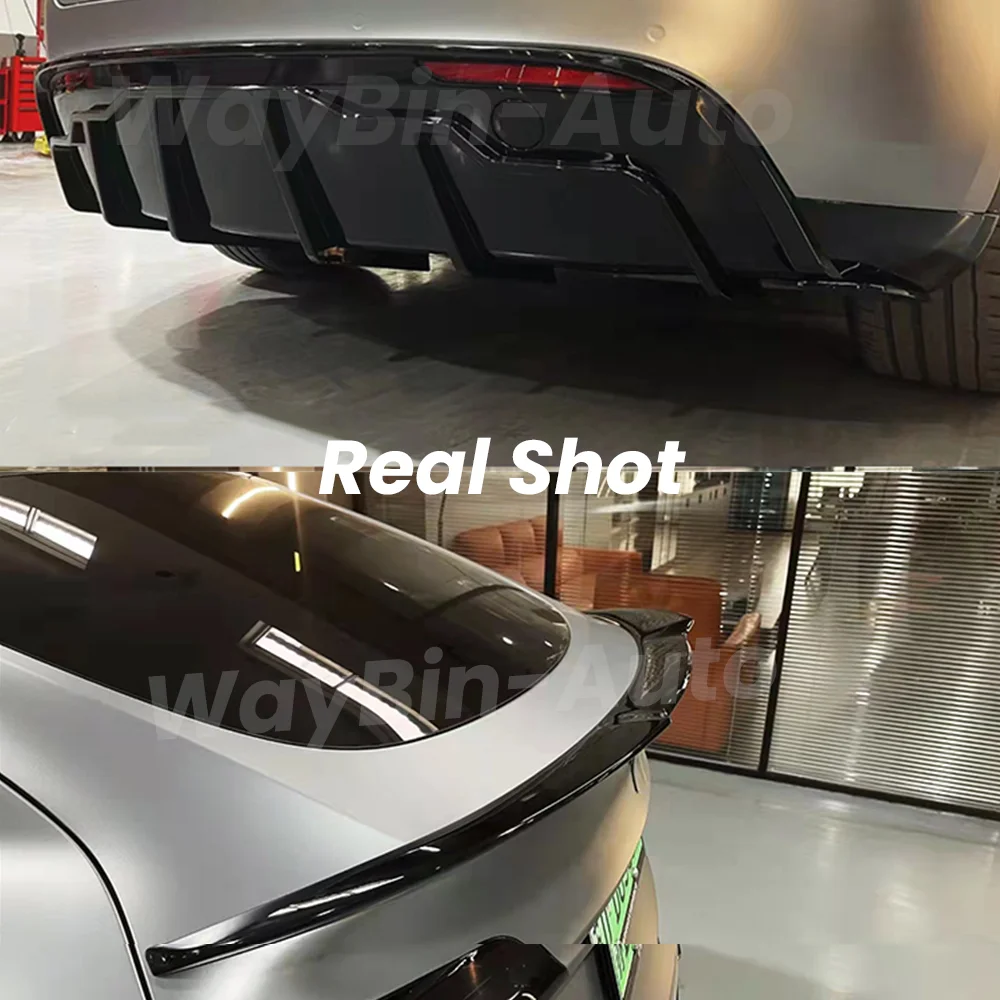 Modello 3 Y 2017-2023 Kit corpo vettura per Tesla Fast Aero Tunning Nero lucido Paraurti anteriore Labbro Diffusore posteriore Spoiler Gonna